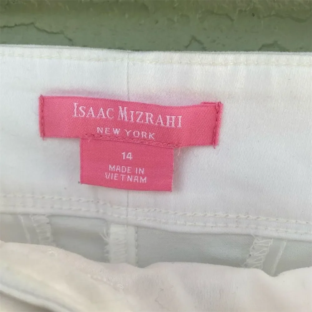 Isaac Mizrahi Women's Scalloped Hem Chino Shorts Multicolor Size 14